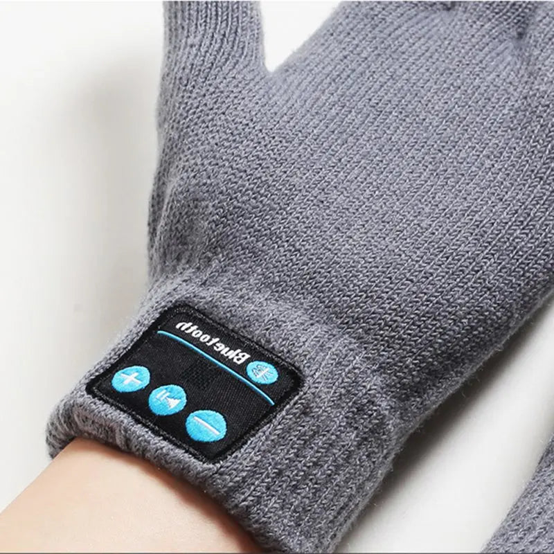 Bluetooth Gloves For Women Men Winter Knit Warm Mittens Call Talking Screen Gloves Mobile Phone Pad