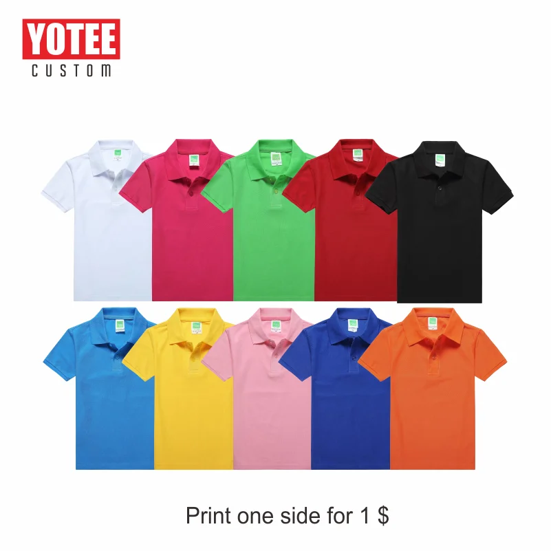 YOTEE summer high quality casual short-sleeved polo clothing kid individual school outing LOGO custom POLO shirt cotton children