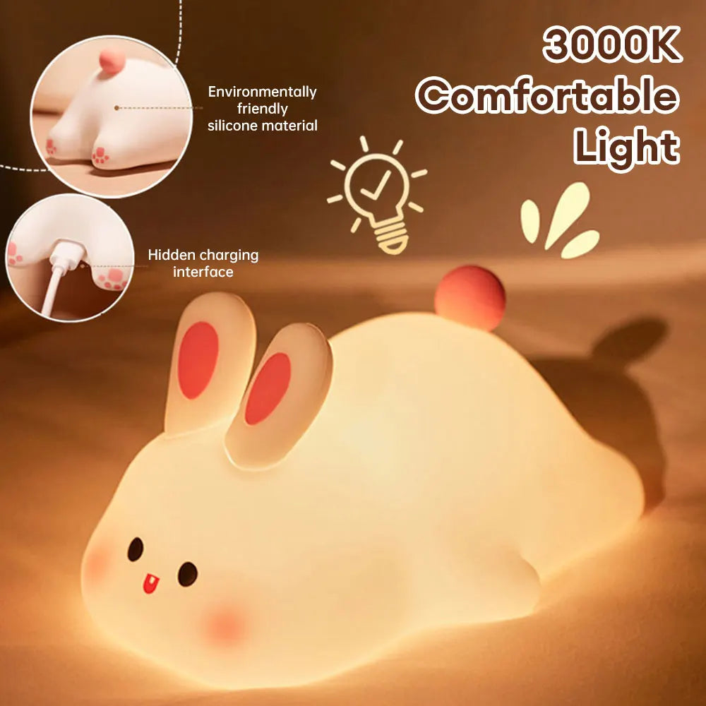 Cute Rabbit Silicone Night Light