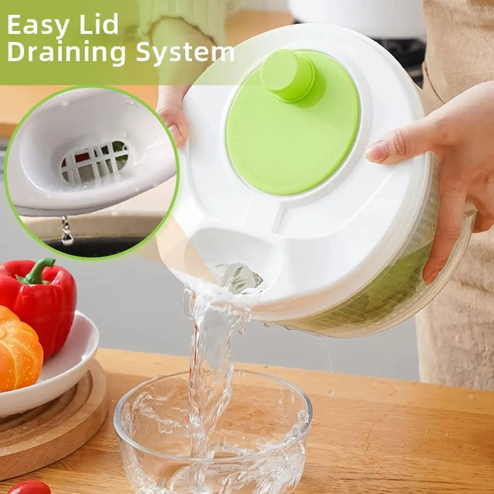 Salad Spinner- Wash Spin & Dry Salad Greens Easy Multi-Use Lettuce Spinner Vegetable Dryer Fruit Washer