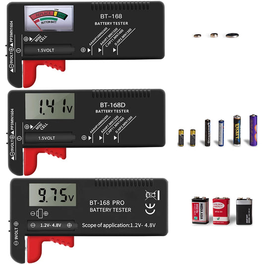 BT-168 AA/AAA/C/D/9V/1.5V batteries Universal Button Cell Battery Colour Coded Meter Indicate Volt Tester Checker BT168 Power