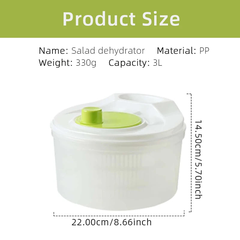 Salad Spinner- Wash Spin & Dry Salad Greens Easy Multi-Use Lettuce Spinner Vegetable Dryer Fruit Washer