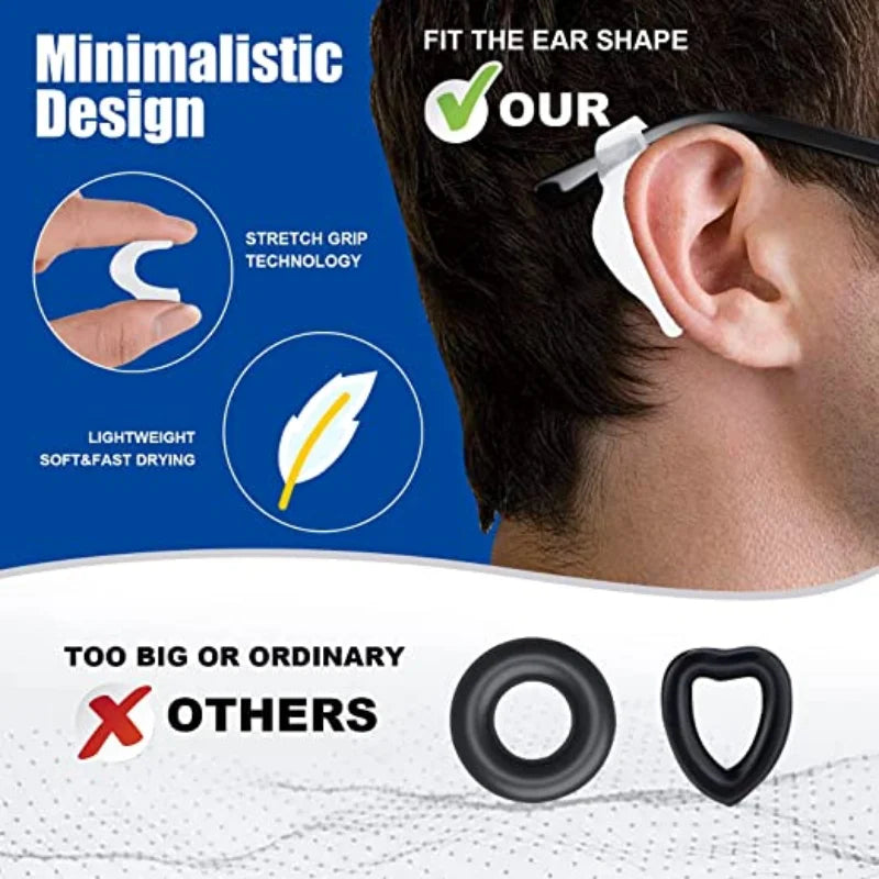 Anti Slip Ear Hook Eyeglass Eyewear Accessories Eye Glasses Silicone Grip Temple Tip Holder Spectacle Eyeglasses Grip