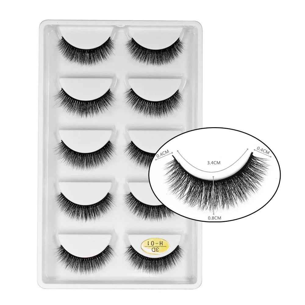 MIOFIA Lashes 5 Pairs Natural Faux Mink Eyelashes Fluffy Soft False Eyelashes Wholesale Eyelashes G800,G806,H13