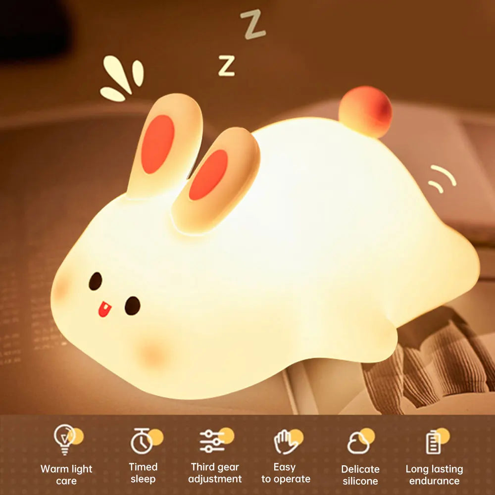 Cute Rabbit Silicone Night Light