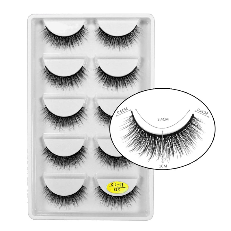 MIOFIA Lashes 5 Pairs Natural Faux Mink Eyelashes Fluffy Soft False Eyelashes Wholesale Eyelashes G800,G806,H13