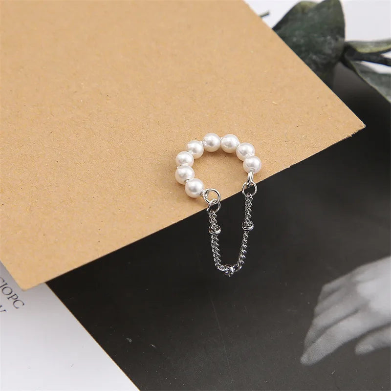 1PC Trendy Imitation Pearl Silver Color Ear Cuff Non-Piercing Fake Cartilage Clip Earrings For Women Men Girl Friend Jewelry