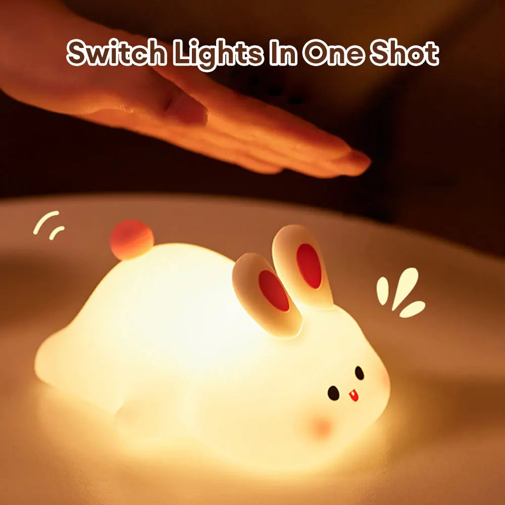 Cute Rabbit Silicone Night Light