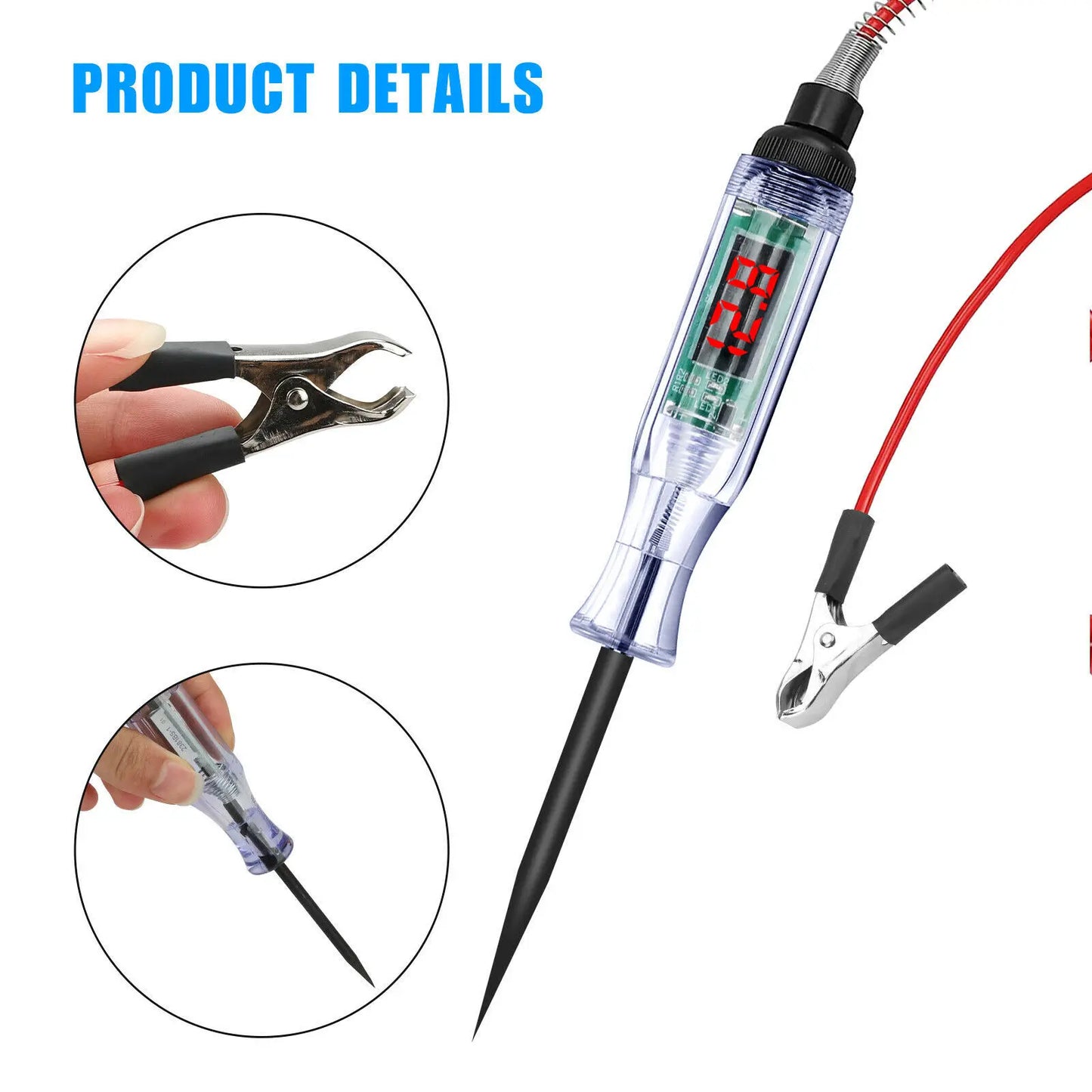 High Quality Auto Circuit Tester Truck Voltage Tester Circuit DC 6V 12V 24V Auto Circuit Tester Auto Diagnostic Probe Test Pen