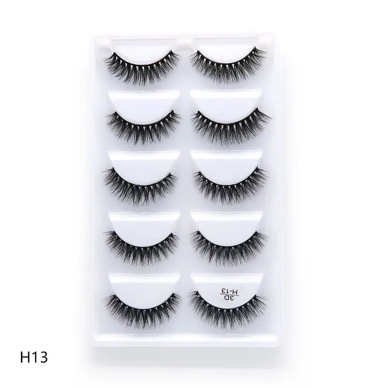 MIOFIA Lashes 5 Pairs Natural Faux Mink Eyelashes Fluffy Soft False Eyelashes Wholesale Eyelashes G800,G806,H13