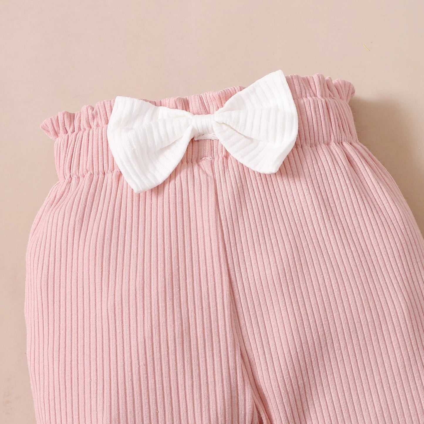 New Baby Girl Clothes Set Spring Toddler Girls Clothes Bow Pink Long Sleeve Romper + Pants Infant Baby Girl Outfit Set