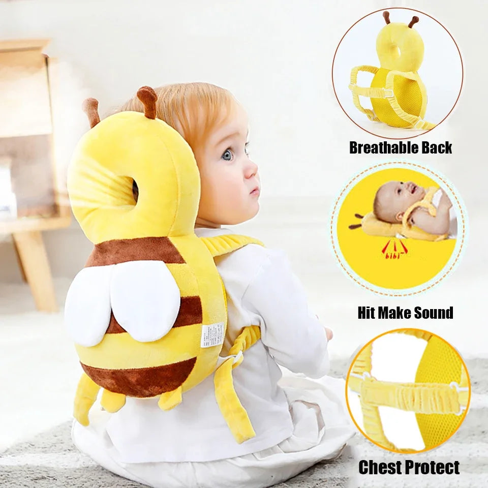 Head Back Protector Baby Protect Pillow Learn Walk Headgear Prevent Injured Safety Pad  prevention Fall Cartoon Bee Kids Pillows