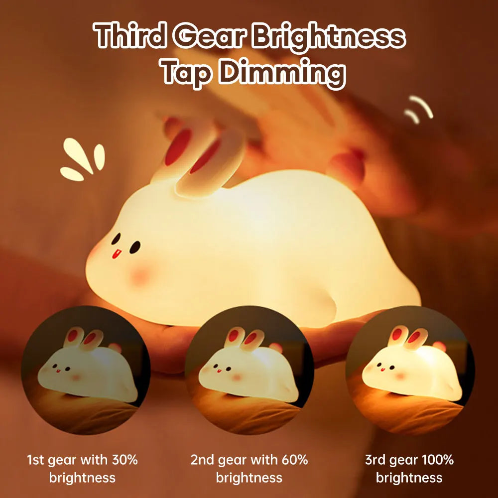 Cute Rabbit Silicone Night Light