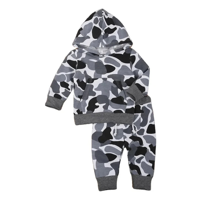 Autumn Winter Baby Boys Girls Clothes Set Camouflage Hoodies Pullover and Pants 2 Pieces Suit Kid Sport Jogger Sweatshirt Outfit