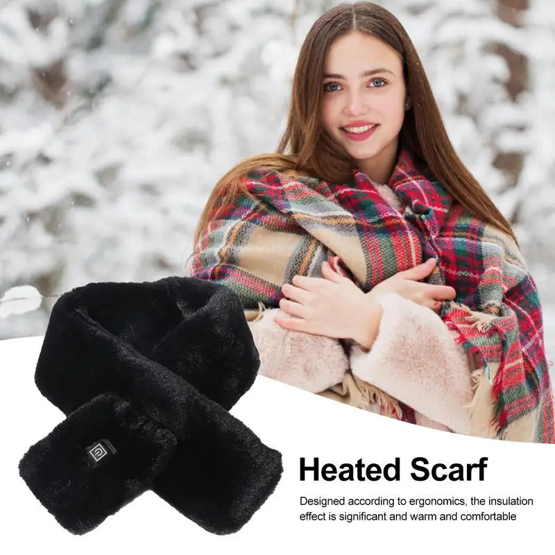 Eletric Heating Scarf Electric Neck Warmer Three Temp Settings USB Heated Cordless Soft Scarf Portable Temperature Control Scarf