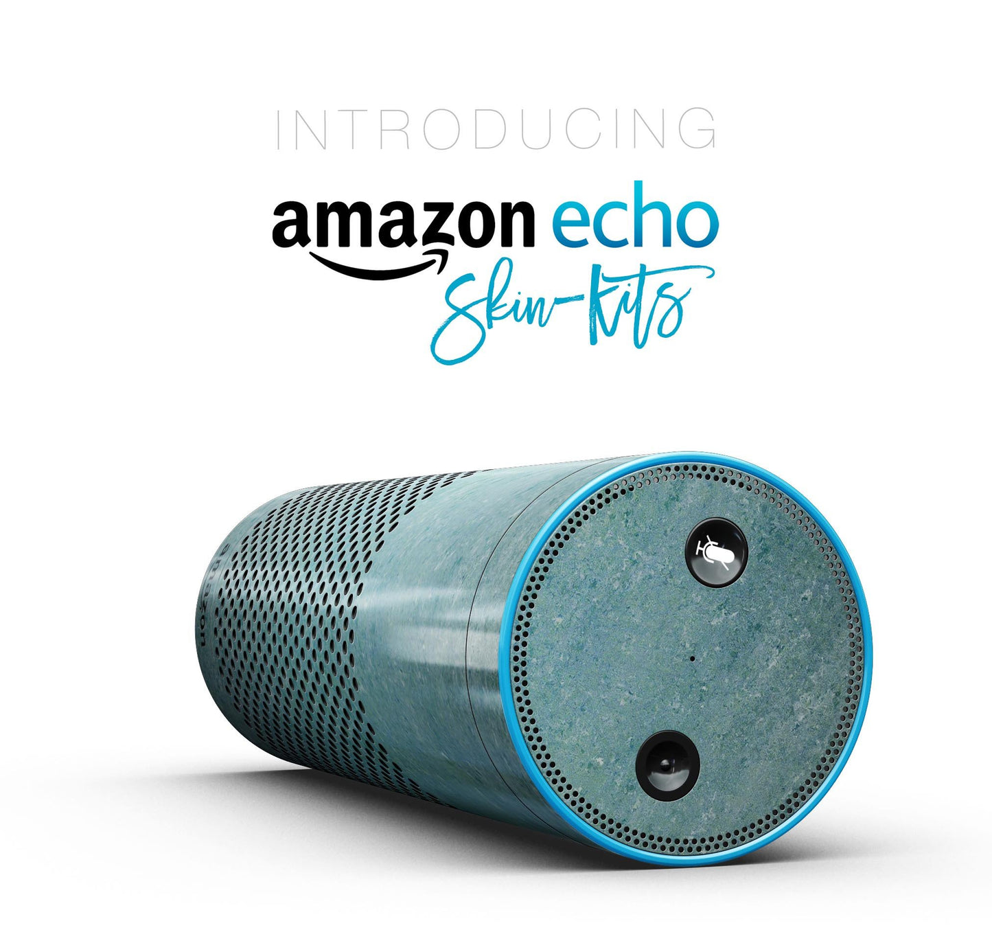 Textured Teal Surface - Full-Body Skin-Kit for the Amazon Echo