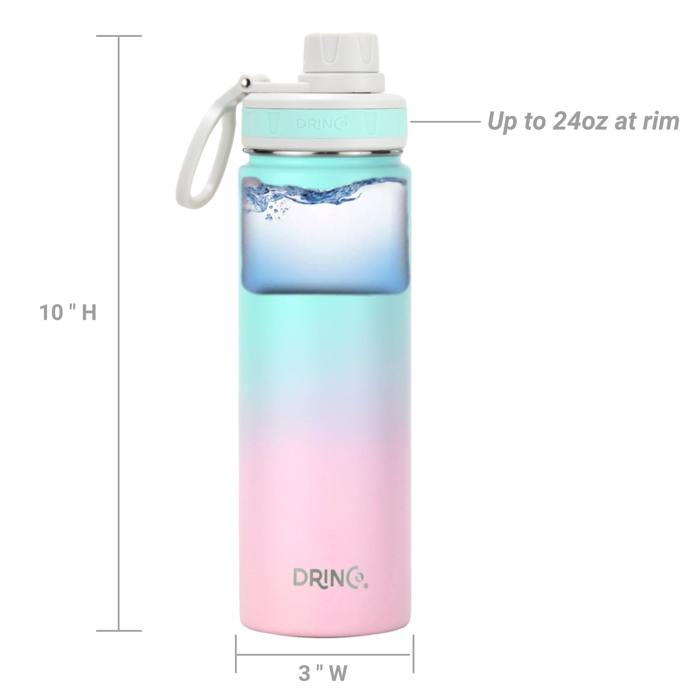 DRINCO® 22oz Stainless Steel Sport Water Bottle - Macaron