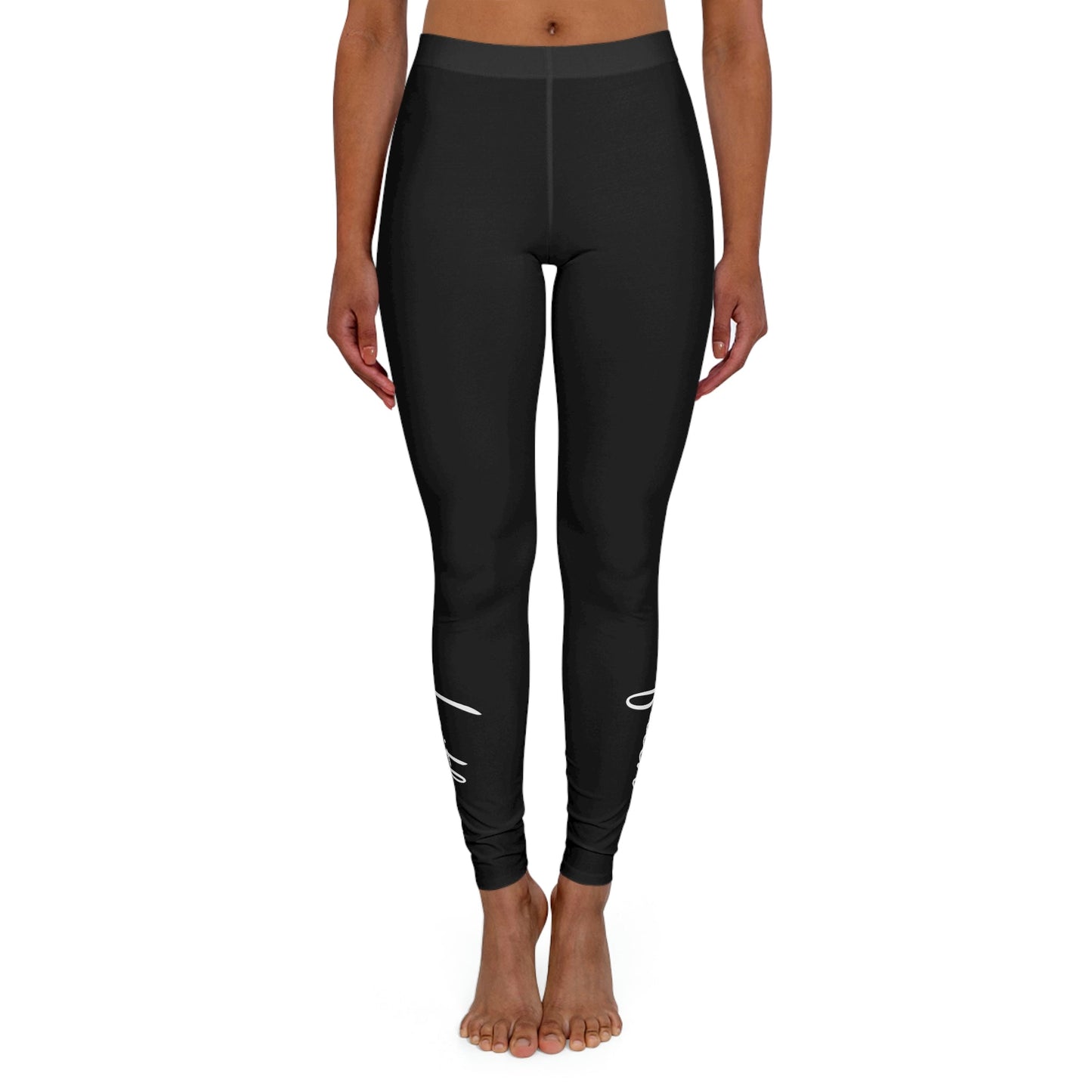 Womens Black Fitness Leggings, Faith Christian Inspiration